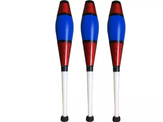 Juggling Clubs,Glitter Deluxe ,set of 3, Jac Products/Beard. NEW,various colours