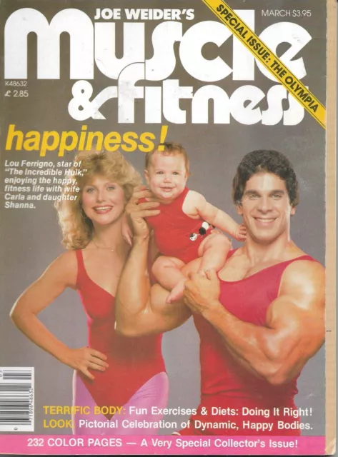 Muscle and Fitness bodybuilding Magazine March 1982 Cover Lou Ferrigno