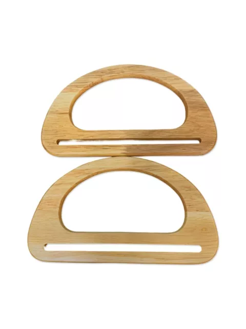 Wooden Bag Handles, Small Pair of Wood D Shaped, making bags Craft , Sewing BH9