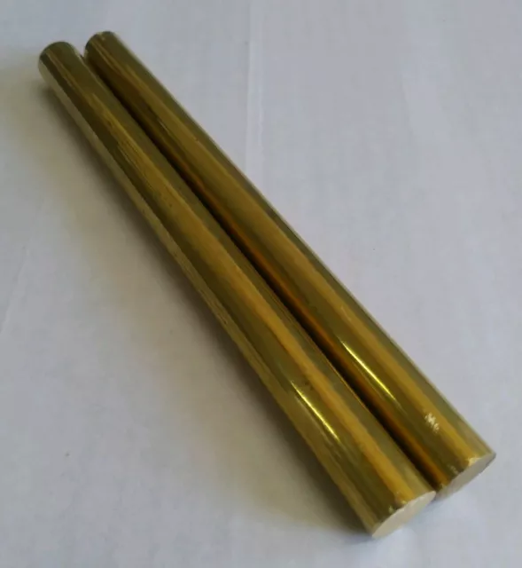 2 pc C360 brass .5" round rod stock 6" long lathe machinist new solid bar (1/2)