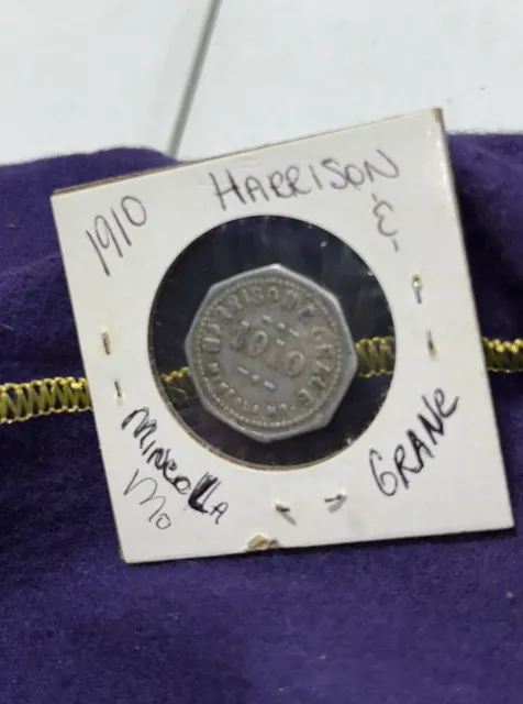 5 Cents Missouri Antique Good For Trade Harrison & Grane Mineola MO Cent Token