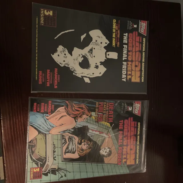 JACSON GOES TO HELL # 1 TOPPS And #2 COMIC BOOKs Sealed And With Cards Gemini