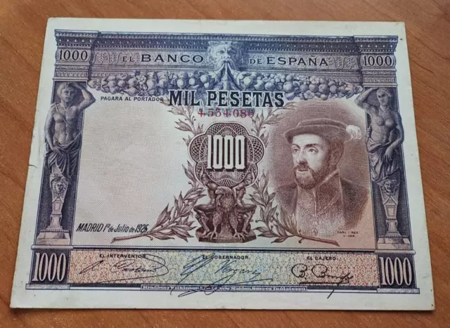 BILLETES DE ESPAÑA 1000 Pesetas 1925 Rey Carlos I – Pick 70 (ORIGINAL) ES EL DE