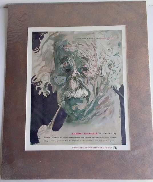Container Corporation of America Great Ideas of Man ALBERT EINSTEIN Ad MATTED