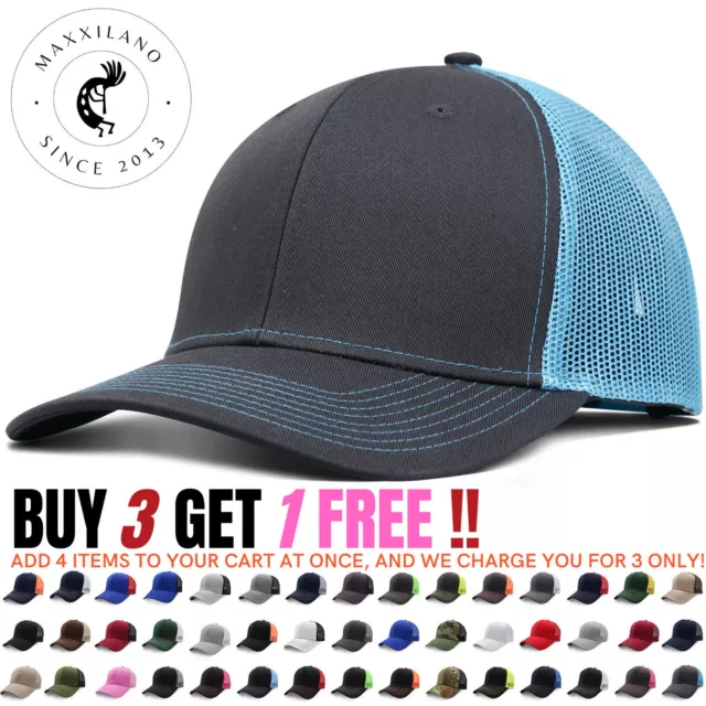 Men's Cotton Trucker Hat - Polo Style Mesh Baseball Cap Snapback Hats Women's