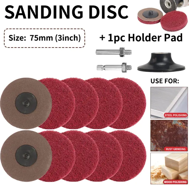 75mm Roll Lock Surface Conditioning Sanding Discs With 1/4" Shank For Deburring