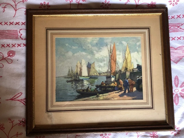 Lot de TONDU Pêcheurs bretons. Aquarelle, signée en bas à droite et