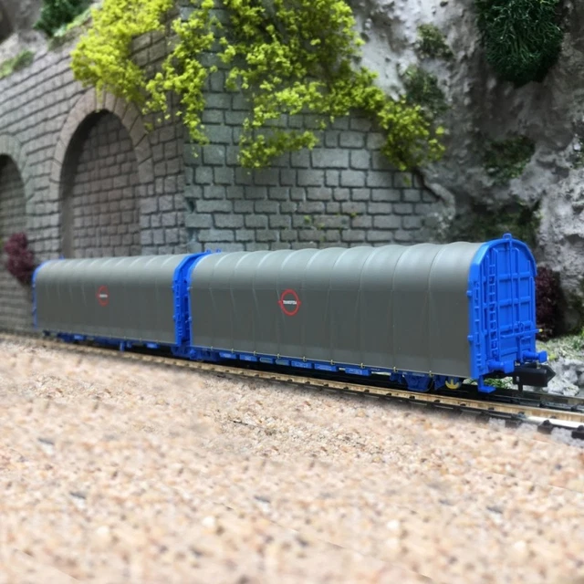 Wagon Lails à 3 Essieux Avec Auvent SNCF Décoration Grise Avec Grand Logo Transfesa Ep Ivv Xml 442 370 24387