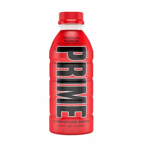 Bebida deportiva de hidratación Prime sabor punzón tropical de Logan Paul x Ksi 16,9 oz