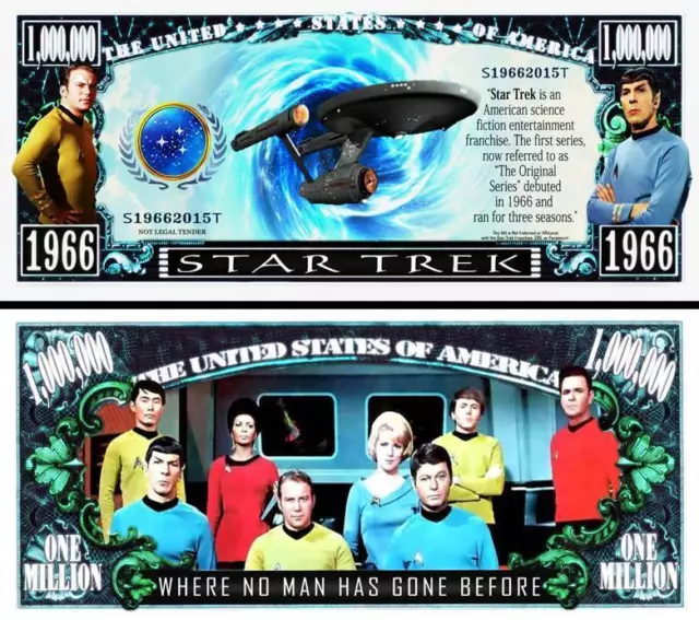 STAR TREK Billet MILLION DOLLAR! ENTERPRISE Vaisseau Spatial SPOCK Leonard Nimoy