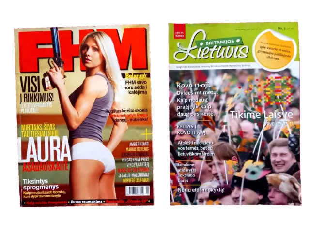 x 2 ŽURNALAI FHM & BRITANIJOS LIETUVIS LIETUVA UK LITHUANIAN MAGAZINES 2008/2010