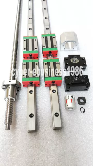 2 pcs HGR25-1400mm Linear rail &RM2005-1400mm Backlashed Ballscrew & BK15/BF15