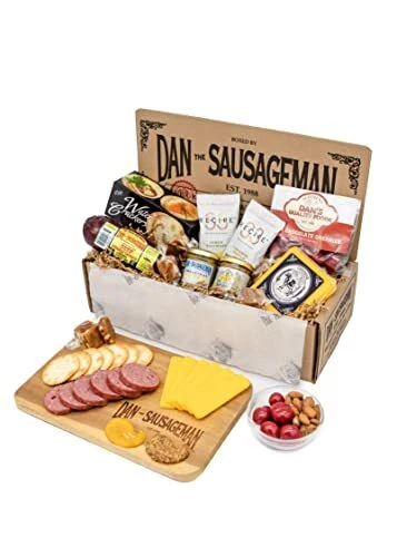 Cesta de regalo gourmet Dan the Sausageman's Denali - con sabrosas salchichas de verano...