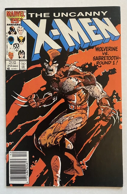 Uncanny X-Men 212 Newsstand 1St Battle Wolverine Sabretooth (1986, Marvel)