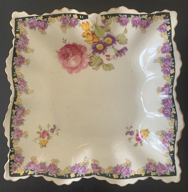 Antique Fenton Ripple Candy Dish Bowl Bone China Collectable