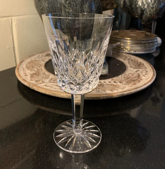 Waterford Crystal Lismore 6 7/8" Water Goblet Gothic Mark Ireland - Excellent