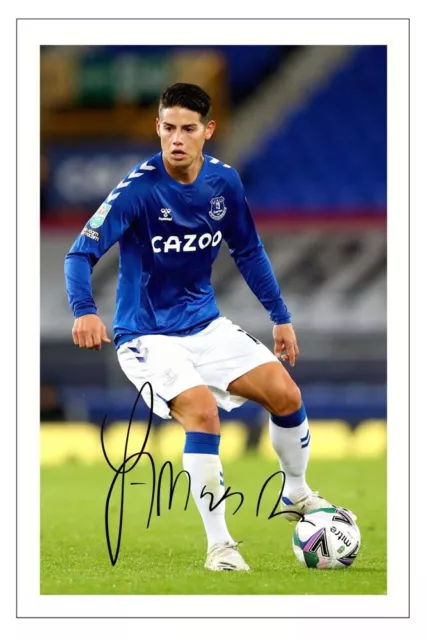 JAMES RODRIGUEZ Signed Autograph 12x8 PHOTO Signature Gift Print EVERTON Soccer