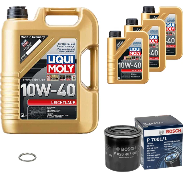 Filtro olio Bosch 8 L Liqui Moly funzionamento leggero 10 W-40 per Subaru Forester 2.0 AWD 2.5