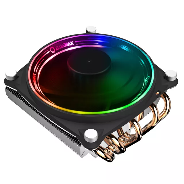 GameMax Gamma 300 Rainbow ARGB Intel AMD CPU Kühler Low Profile Aura Sync 3-polig 2