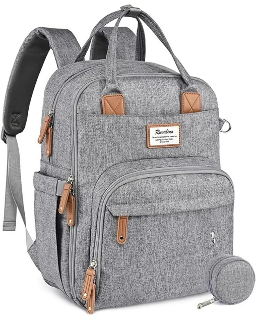RUVALINO Large Diaper Bag Backpack, Multifunction Travel Maternity Baby Changing