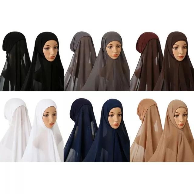 Women Muslim Headscarf Hijab Bonnet Cap Instant Turban Wrap Amira Hat Scarf