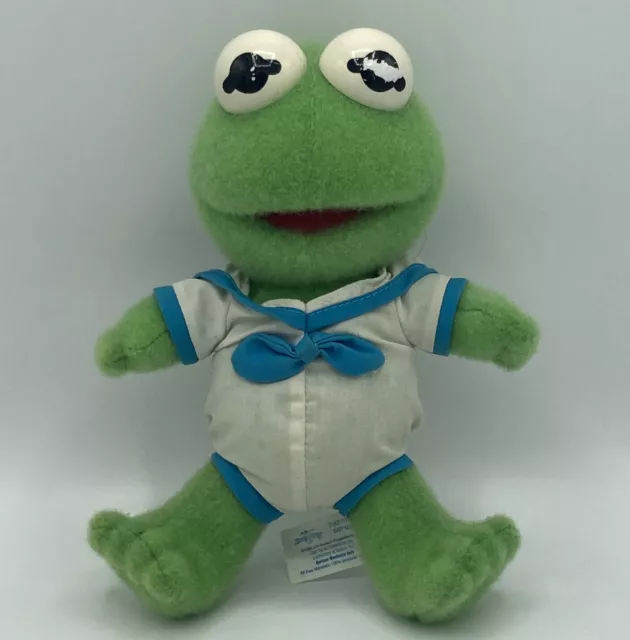 VTG 1992 Jim Hensons Muppet Babies Kermit The Frog Sm Stuffed Plush Sailor Suit