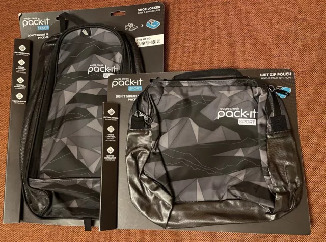 Eagle Creek Pack-It Sport Wet Zip Pouch & Shoe Locker SET - Black NWT