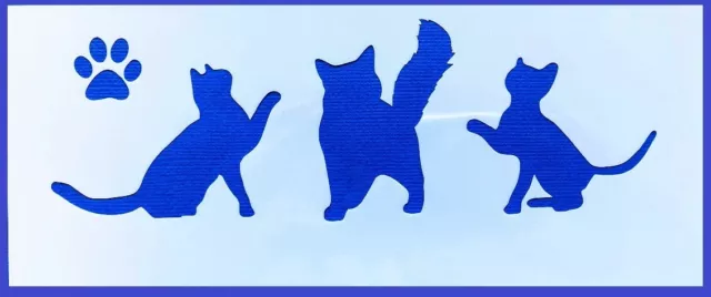 Flexible Stencil *CATS & KITTENS* Card Making Paws - 8cm x 21cm - 190micron