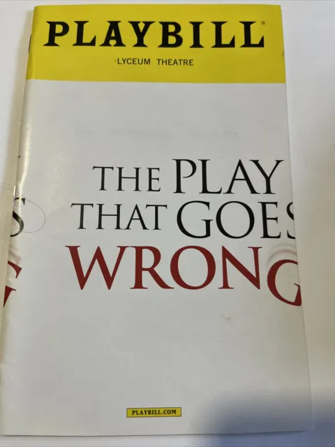 Playbill: The Play That Goes Wrong - Broadway, Lyceum Theatre, FREE SHIP US