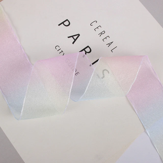 4 Pcs Organza Ribbon Gradient Colored Chiffon Ribbon Stocking Stuffer Wired