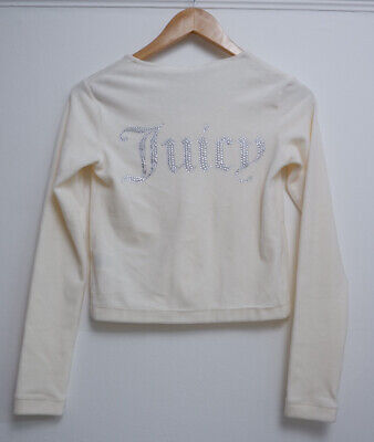 Juicy Couture Nuovo Color Crema Velluto bnwots Cardigan Taglie XS UK 6 Pietre Donna