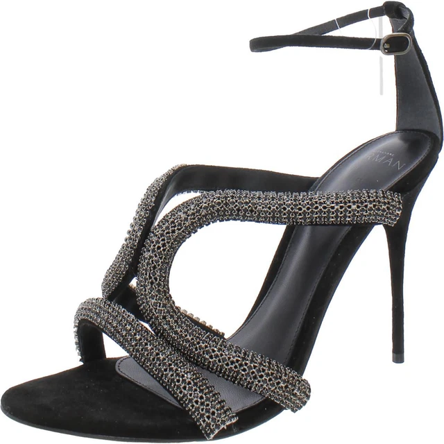 Alexandre Birman Womens Cleo Crystal Black Heels 39.5 Medium (B,M) BHFO 8154
