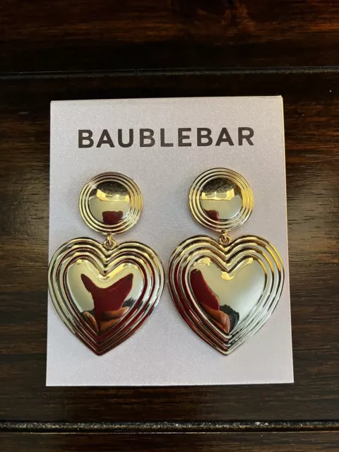 Baublebar Heart Earrings Gold Tone