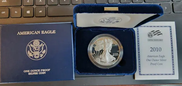 2010 United States Mint American Eagle Silver Proof Coin w Box/COA KJS