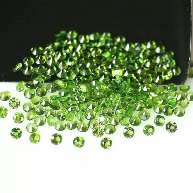 Wholesale Lot 1.5mm Round Facet Natural Chrome Diopside Loose Calibrated Gems