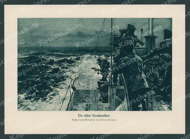 Claus Bergen Kaiserliche Marine U-Boot Turm Besatzung Feindfahrt Nordsee 1917