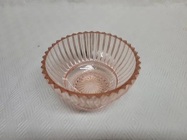 Vintage Anchor Hocking Pink Depression Glass Queen Mary Footed Sherbet Bowl