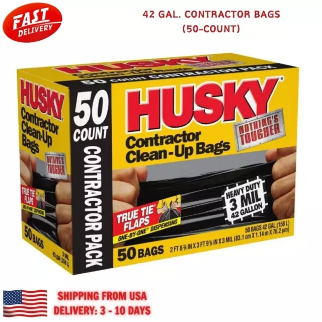 NEW Husky 42 Gal. Contractor Bags (50-Count)