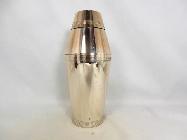 Lined Carl Deffner Esslingen Art Deco Design Cocktail Shaker versilbert + Punze