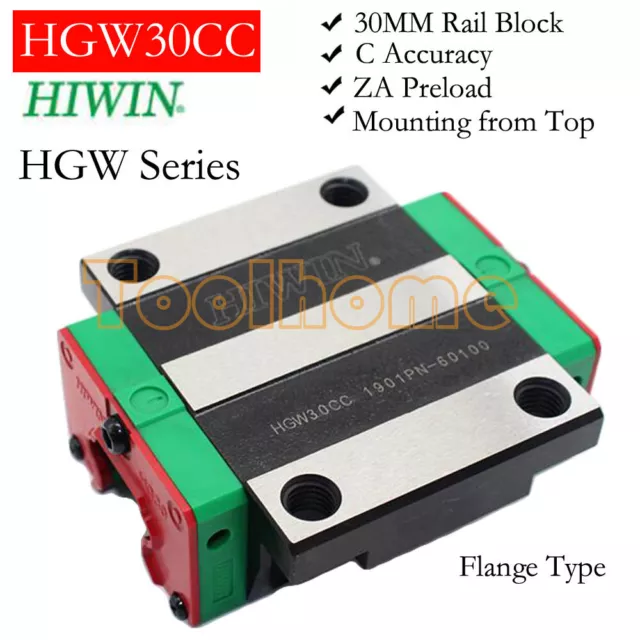 HGW30CC Rail Block HIWIN Flange Type 30mm Carriage Slider for CNC Machine