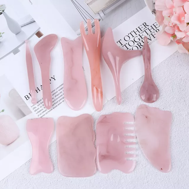 Strumento massaggio viso GuaSha rosa resina Gua Sha tavola corpo Mass'SA