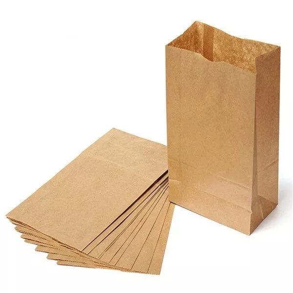 500 Pack - Mini Brown Kraft Paper Bag (8lb)  - Multipurpose (6.1 x 4.2 x 12.6in)