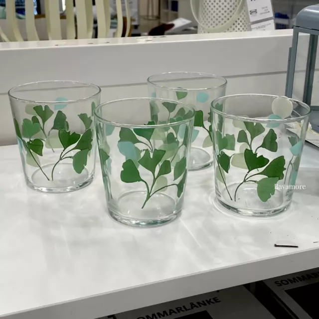 https://www.picclickimg.com/~MEAAOSwzJhk6E22/Ikea-STILENLIG-Glass-clear-glass-leaf-patterned-green-10.webp