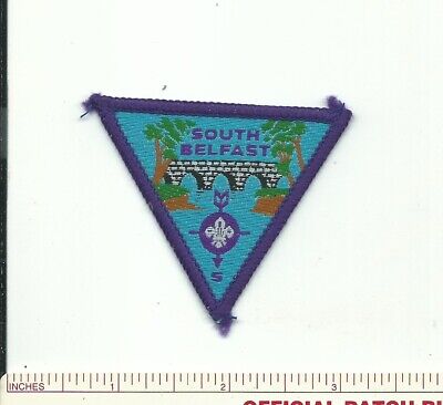 Bu Scout International Ireland South Belfast Triangle Patch Irish Bridge Badge !
