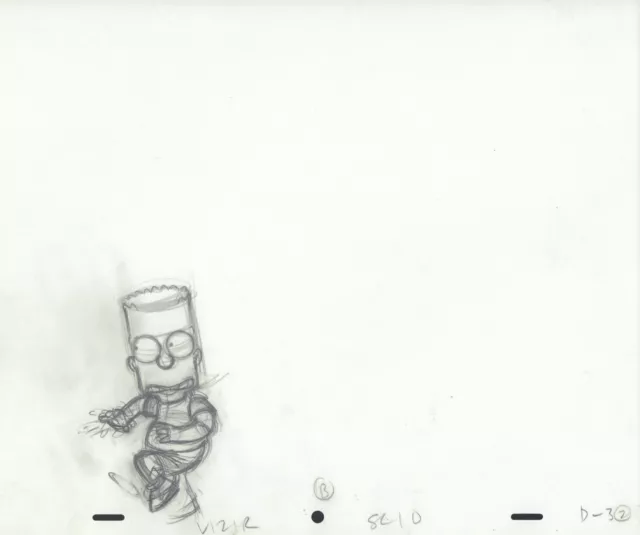 The Simpsons Pencil Animation Art - Bart Running SC 10 D-32