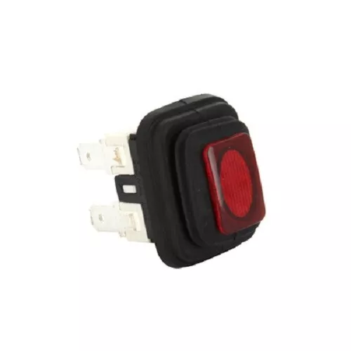 IPUDIS Nouveau 2 Trous Start Stop Auto-scellant Bouton étanche Interrupteur 220V avec Voyant Lumineux Industrie électrique Interrupteur d'arrêt (Color : Green Light with Key