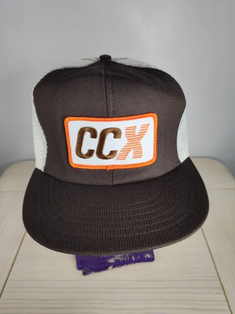Vintage Tonkin CCX Patch  Brown White Snapback Trucker Hat Cap