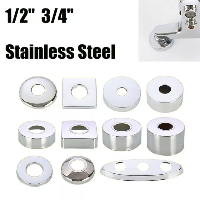 1/2" 3/4" Stainless Valve Tap Pipe Cover Round /Cone /Square Faucet Hole Cover