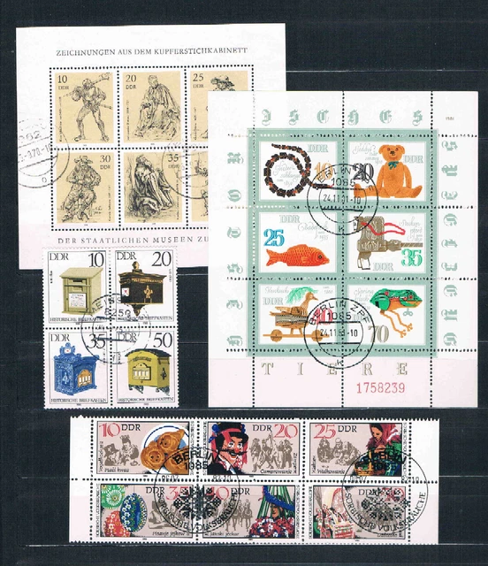 DDR Lot Kleinbogen und ZD gestempelt