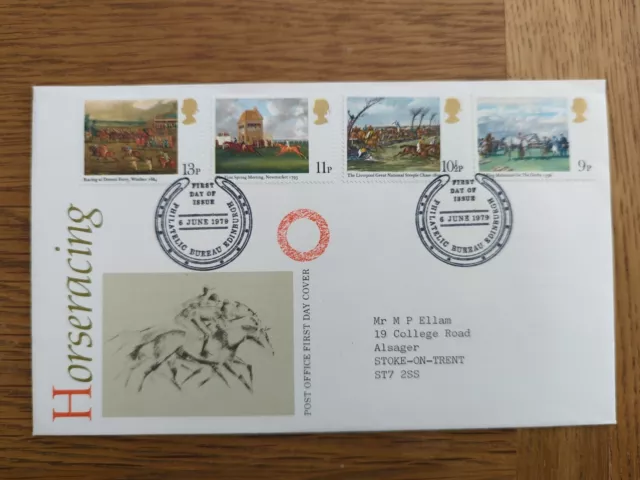 GB 1979 Horseracing FDC Philatelic Bureau SHS